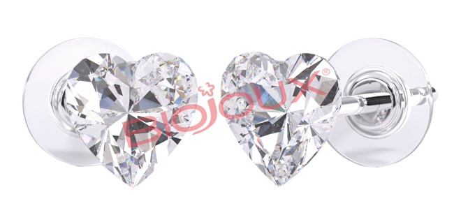 ORECCHINO POST FORATURA SWAROVSKI CRYSTAL HEART ARTICOLO BJT964 - FARMAPRIME