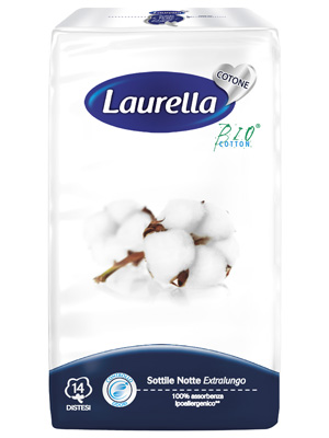 ASSORBENTE LAURELLA IN COTONE SOTTILE NOTTE DISTESO 14 PEZZI - FARMAPRIME