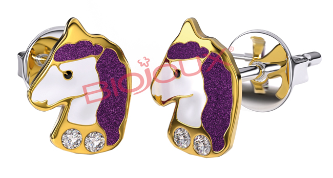 ORECCHINO STERILE BJT702 GP VIOLET UNICORN - FARMAPRIME