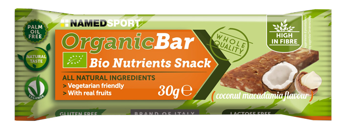 ORGANIC BAR COCONUT-MACADAMIA BARRETTA 30 G - FARMAPRIME