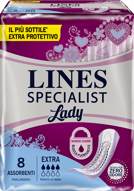 ASSORBENTI LINES SPECIALIST LADY EXTRA IPOALLERGENICI 8 PEZZI - FARMAPRIME