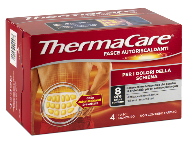 FASCIA AUTORISCALDANTE A CALORE TERAPEUTICO THERMACARE SCHIENA 4 PEZZI - FARMAPRIME