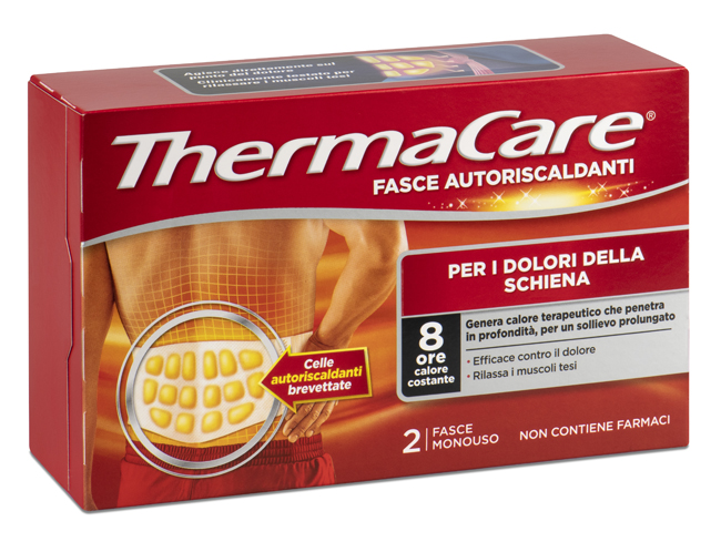 FASCIA AUTORISCALDANTE A CALORE TERAPEUTICO THERMACARE SCHIENA 2 PEZZI - FARMAPRIME