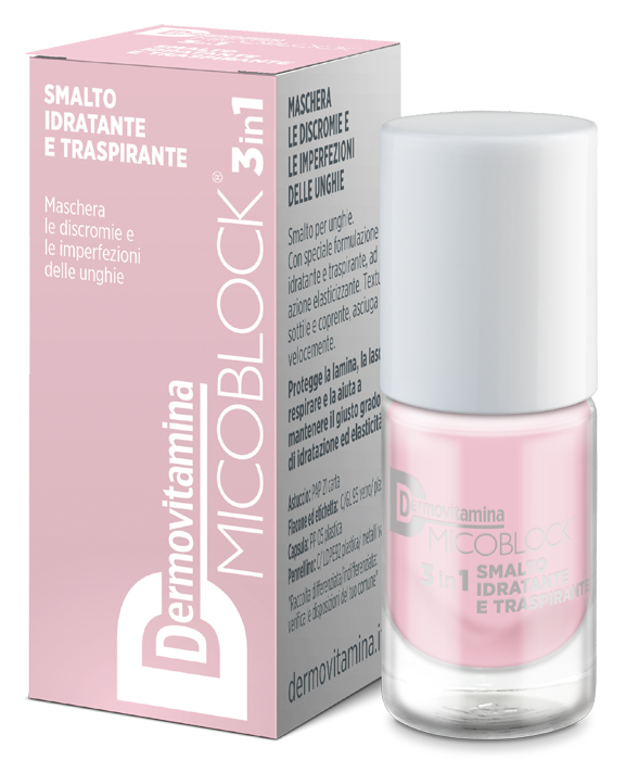 DERMOVITAMINA MICOBLOCK 3 IN 1 SMALTO IDRATANTE E TRASPIRANTE ROSA CHIARO 5 ML - FARMAPRIME