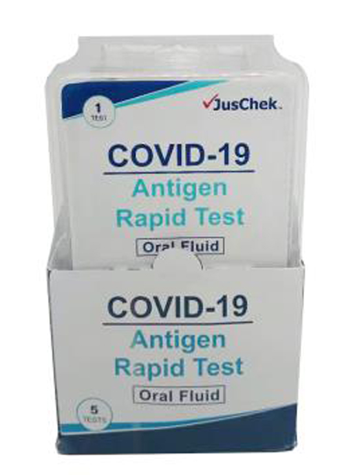 TEST ANTIGENICO RAPIDO COVID-19 JUSCHEK AUTODIAGNOSTICO DETERMINAZIONE QUALITATIVA ANTIGENI SARS-COV-2 IN CAMPIONI SALIVARI MEDIANTE IMMUNOCROMATOGRAFIA - FARMAPRIME