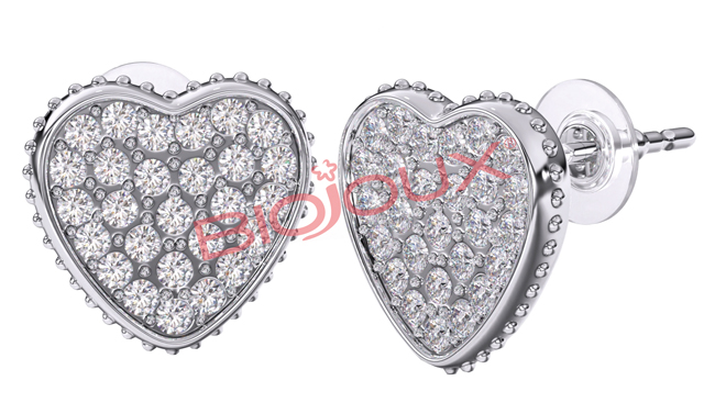 BJT256 ORECCHINO HEART CRYSTALS 10 MM - FARMAPRIME