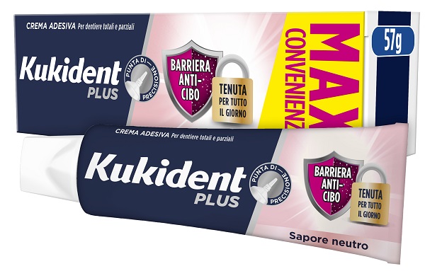 KUKIDENT PLUS BARRIERA ANTI-CIBO NEUTRO CREMA ADESIVA DENTIERE 57 G - FARMAPRIME