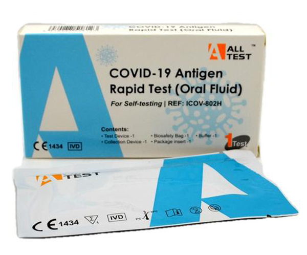 TEST ANTIGENICO RAPIDO COVID-19 ALLTEST AUTODIAGNOSTICO DETERMINAZIONE QUALITATIVA ANTIGENI SARS-COV-2 IN CAMPIONI SALIVARI MEDIANTE IMMUNOCROMATOGRAFIA - FARMAPRIME