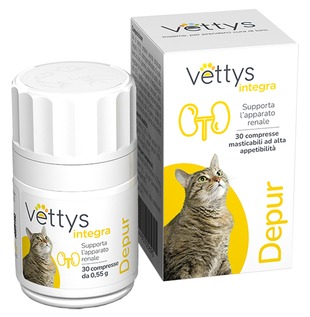 VETTYS INTEGRA DEPUR GATTO 30 COMPRESSE MASTICABILI - FARMAPRIME
