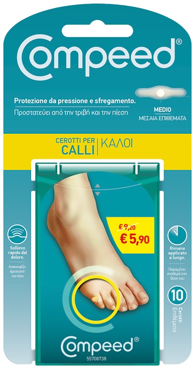 COMPEED CEROTTI PER CALLI MEDIO 10 PEZZI PROMO - FARMAPRIME