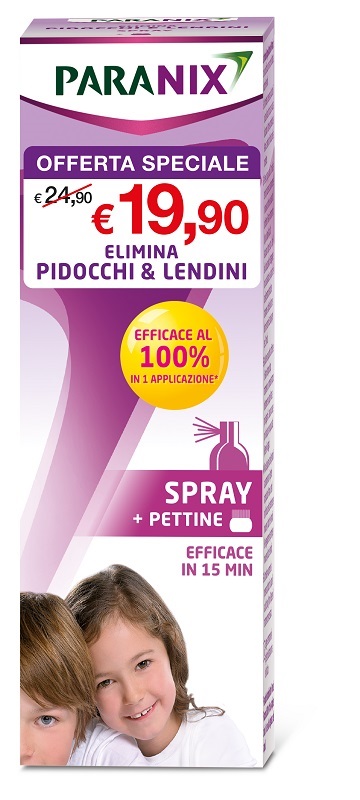 TRATTAMENTO SPRAY PIDOCCHI E LENDINI PARANIX 100 ML + PETTINE TAGLIO PREZZO - FARMAPRIME