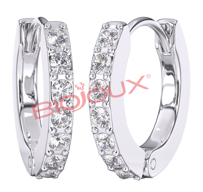 ORECCHINI WHITE CRYSTAL HOOP 1 PAIO - FARMAPRIME