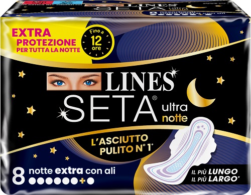 LINES SETA ULTRA ASSORBENTI NOTTE 8 PEZZI - FARMAPRIME