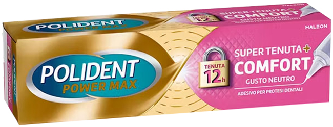 CREMA ADESIVA PROTESI DENTALI POLIDENT POWER MAX SUPER TENUTA+COMFORT 40 G - FARMAPRIME