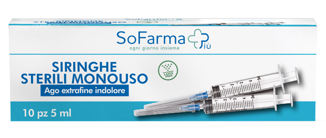 SIRINGA STERILE 5MM GAUGE 23 SOFARMAPIU' 10 PEZZI - FARMAPRIME