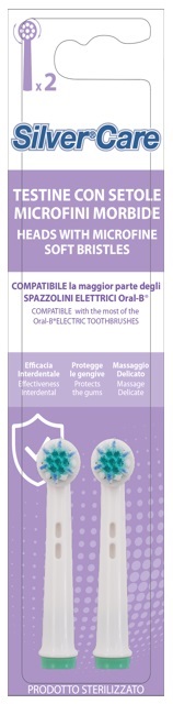 SILVERCARE SENSITIVE 2 TESTINE RICAMBIO COMPATIBILI ORAL B - FARMAPRIME