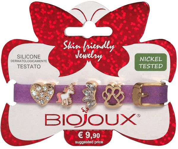 BJB017 BRACCIALE SILICONE PURPLE GOLD PLATED - FARMAPRIME
